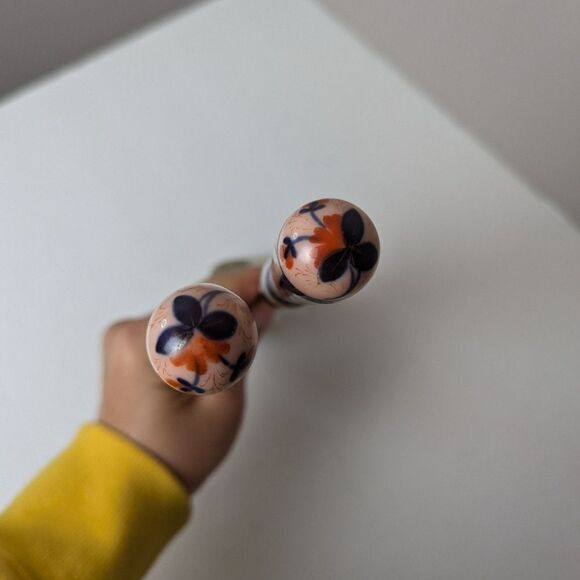 Antique Imari Porcelain Handle Salad Servers – Fork & Spoon Set – Early 1900s - Picture 4 of 8